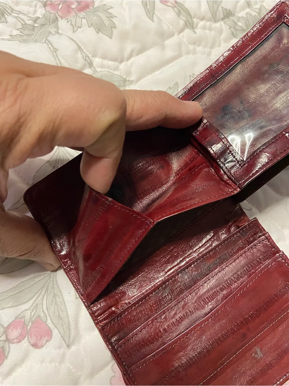 OxBlood TriFold ELL SKIN Wallet